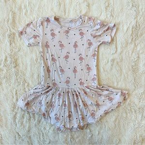 Posh Peanut Frida Flamingo Size 18-24 Months Bodysuit Twirl Dress Bamboo Baby